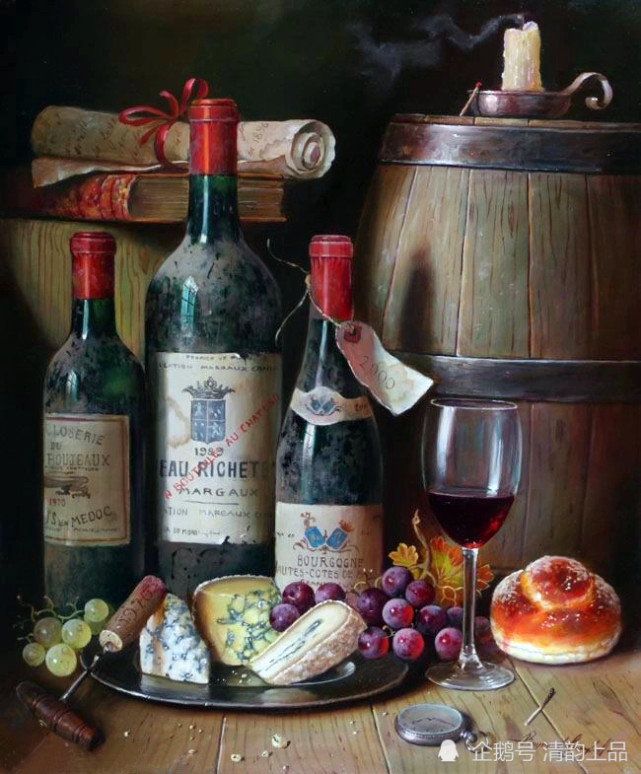 古典静物油画欣赏——酒瓶系列