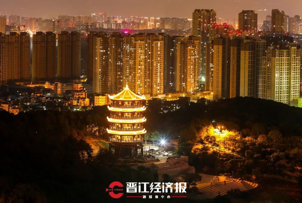 夜晚的八仙阁,晋江仙景!