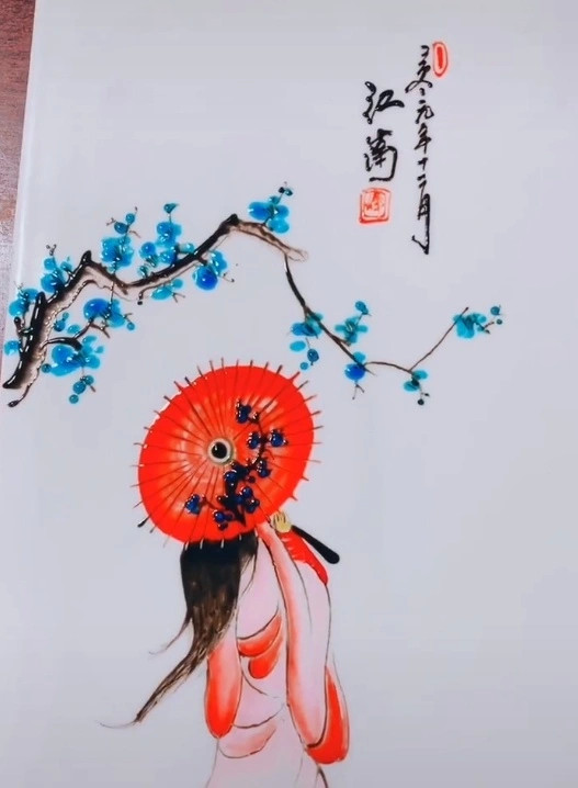 美术生用果酱画古风少女独特手法让众人膜拜网友感觉自己是凑数的
