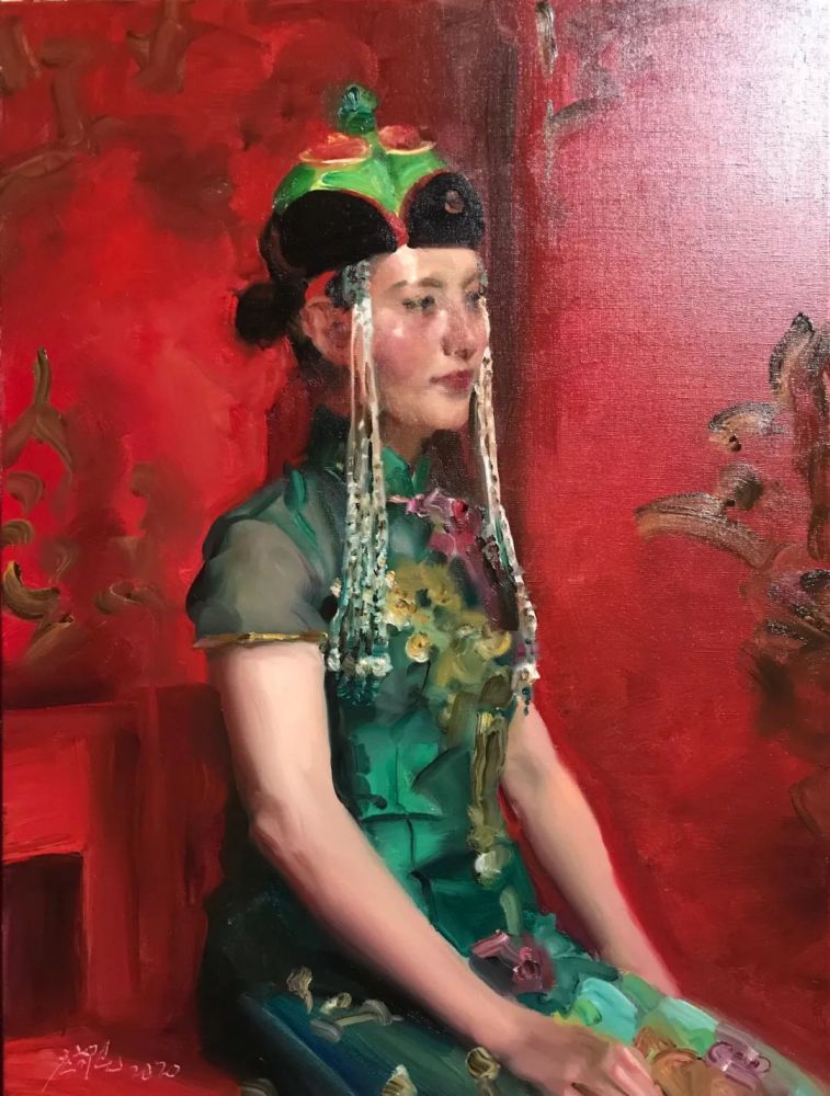 青年女歌手--斯日古楞 50x60cm 2020年9月