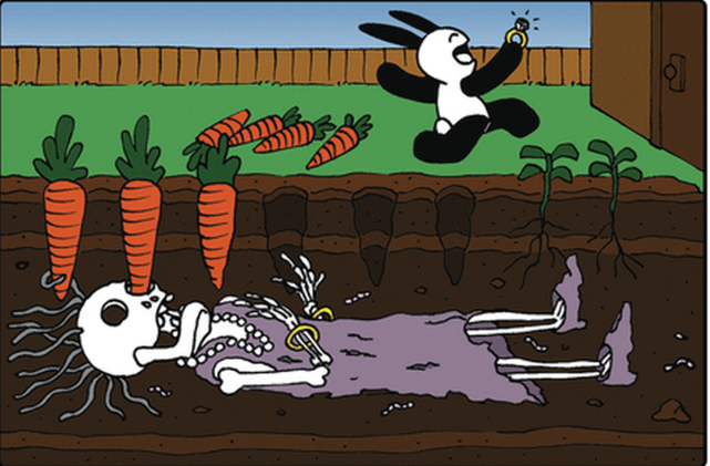 奇趣漫画:兔子拔萝卜时收获钻戒,结果下面还有更大的