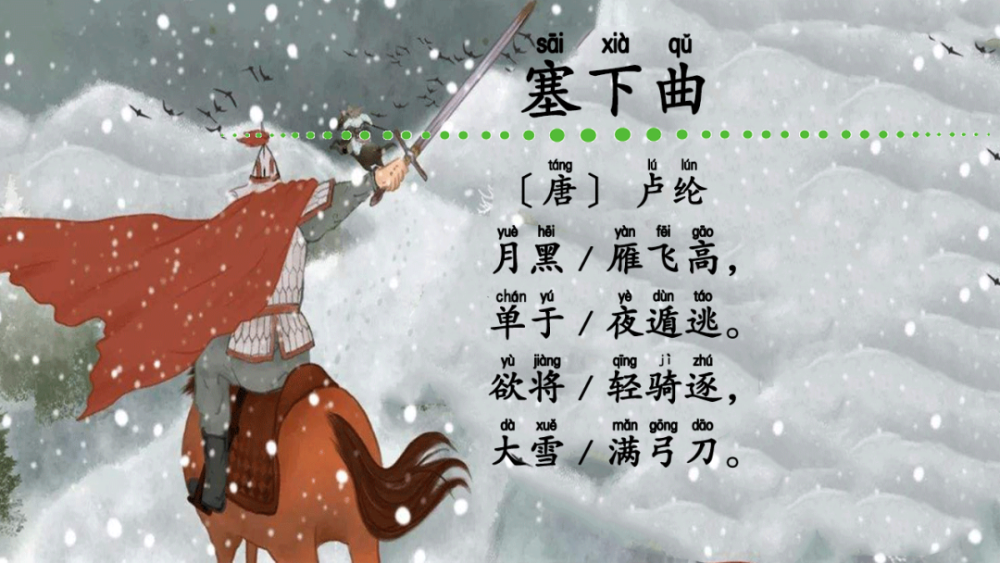 《塞下曲:欲将轻骑逐,大雪满弓刀