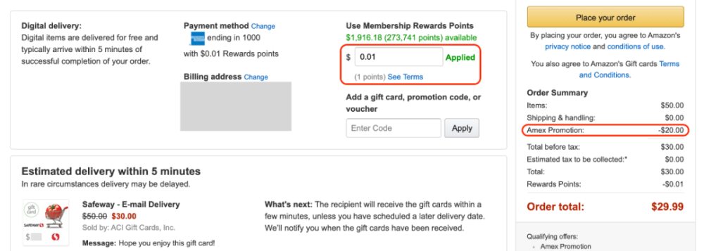 大家也可以看看有没有合适的 gift card 可以囤:safeway,bestbuy,uber