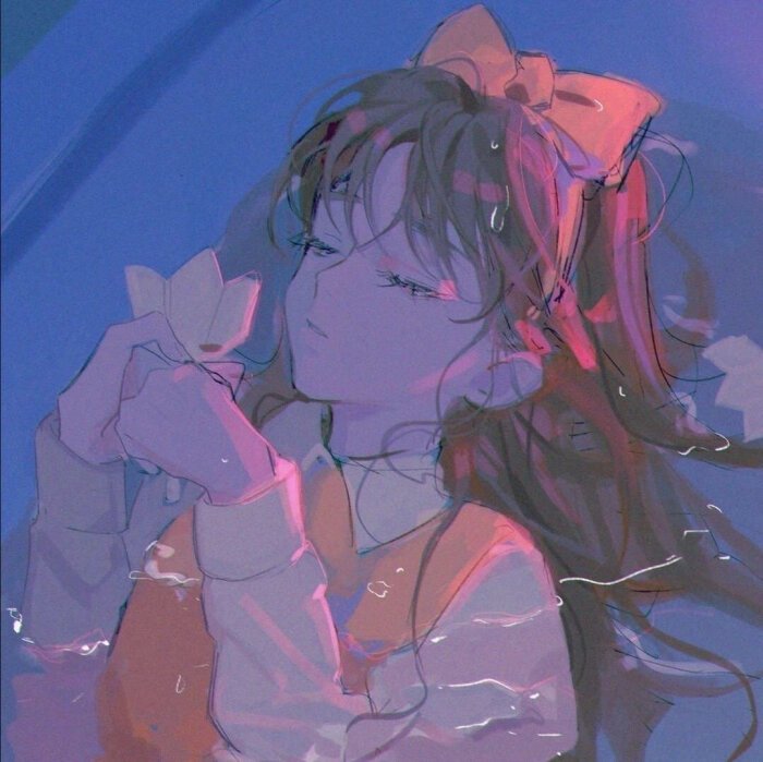 蓝色温柔动漫女头