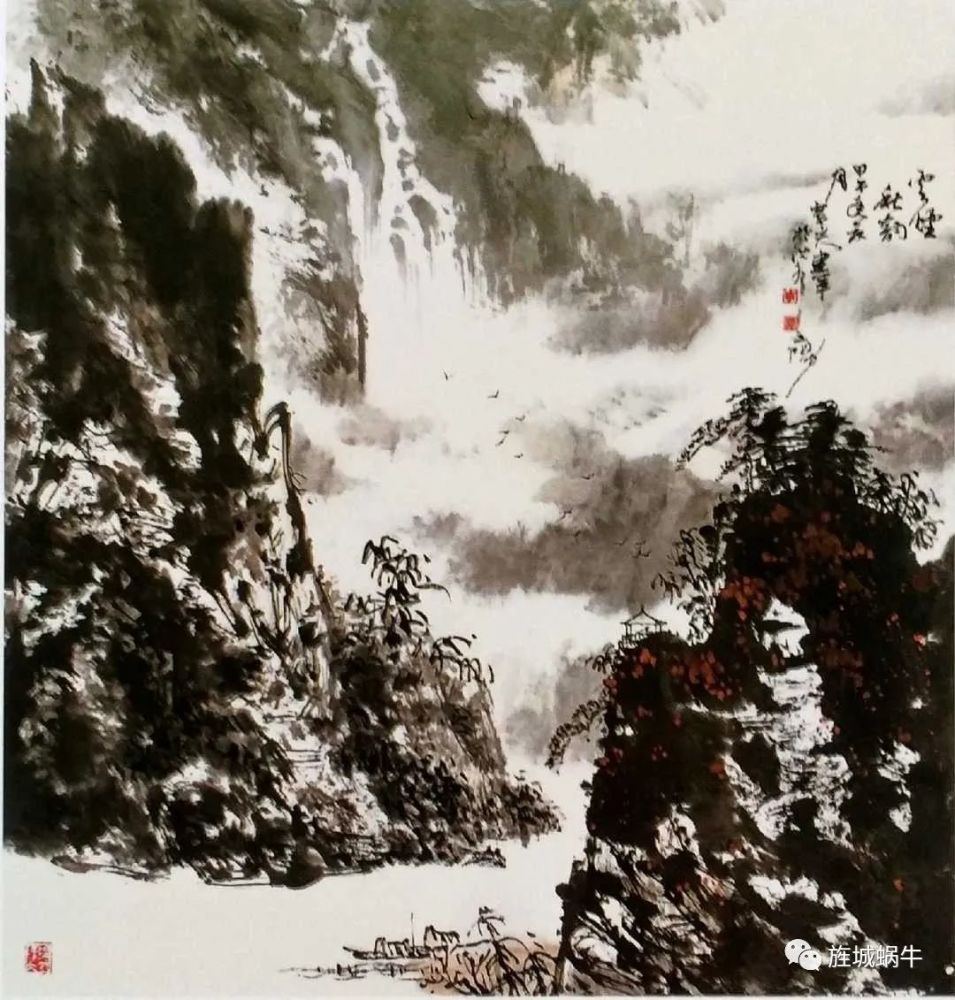 《墨海云烟》,68cm*68cm