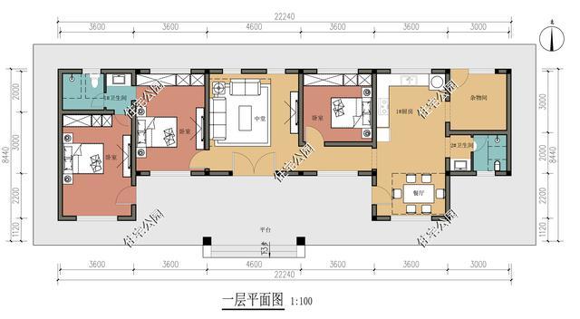 东西相距20米南北相距10米的宅基地农村一层房屋怎么设计