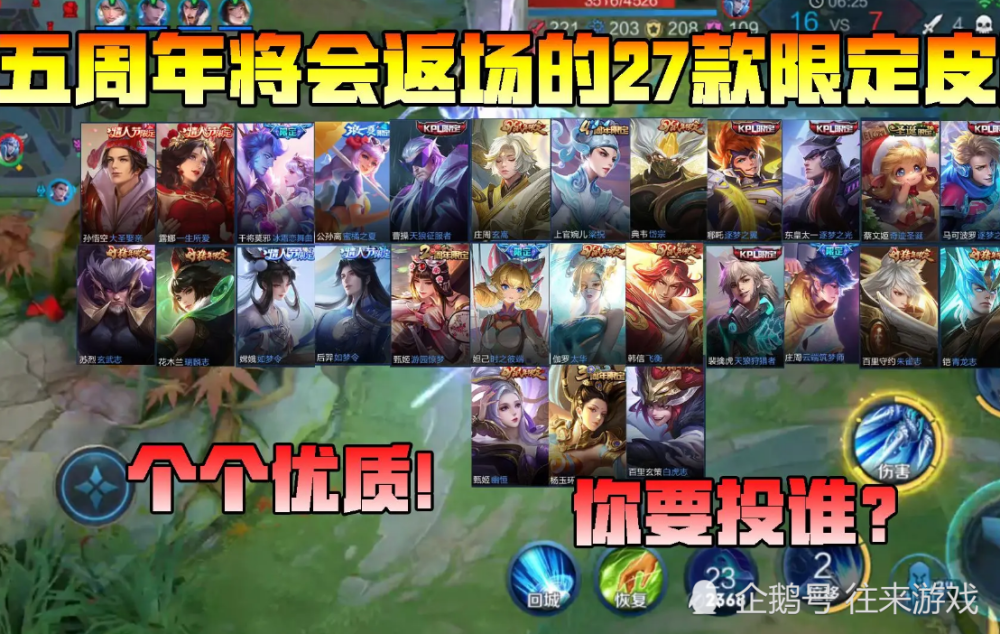 5周年返场人气最高的4款皮肤 白虎志勉强上榜 而他内定返场 高铁游戏资讯