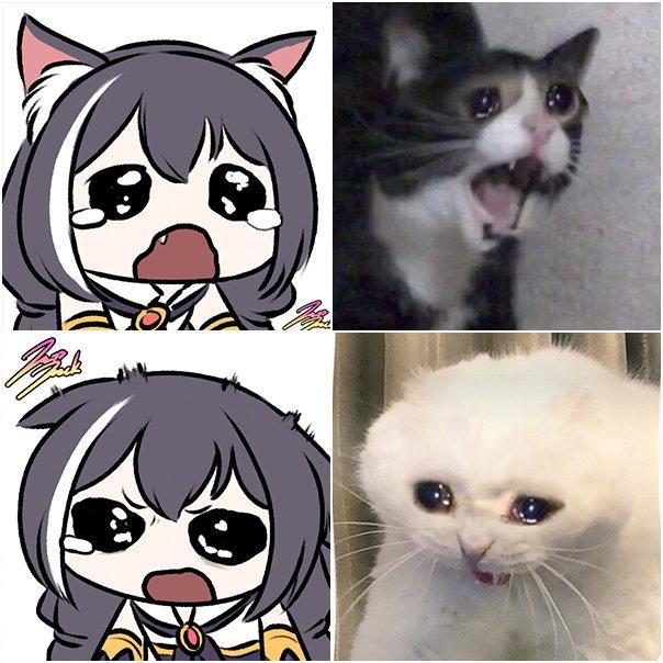 画师大佬把猫咪和公主连结做了结合