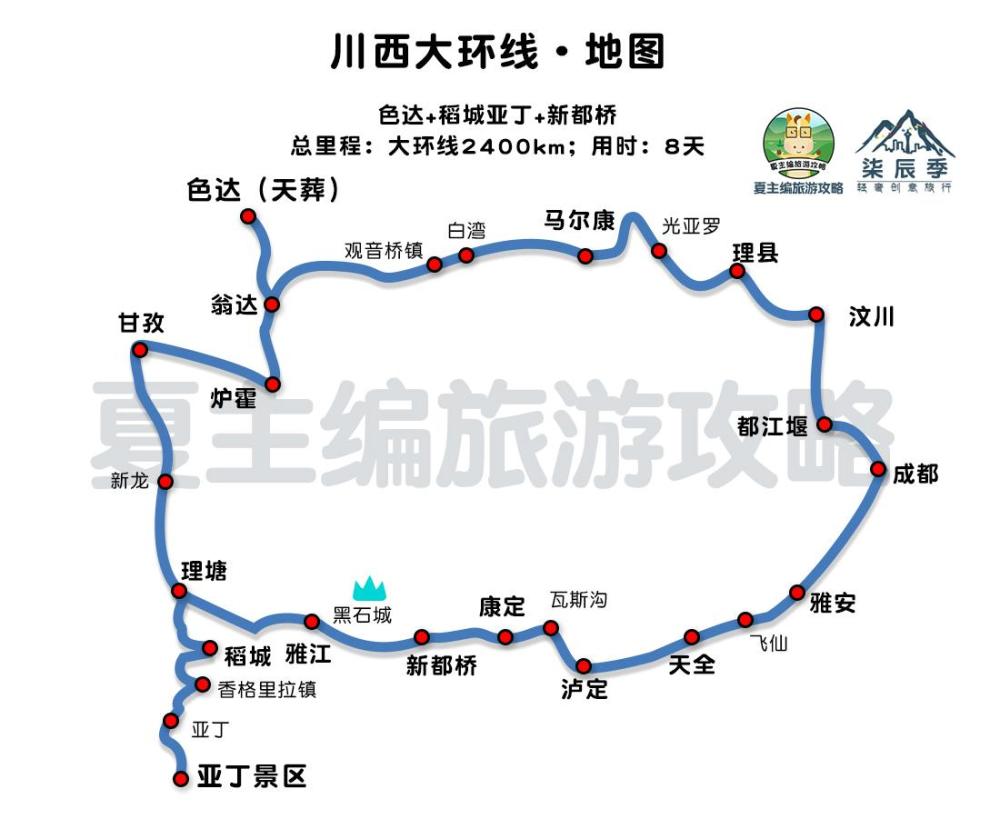 川西,青海,西藏,新疆自驾地图分享,包含各大景点旅游环线