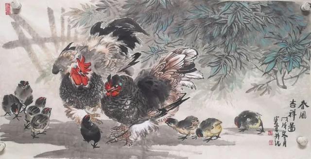 师从著名花鸟画家焦可群,罗公柳先生.被国人誉为"一代鸡王.