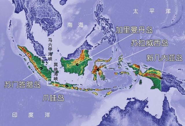 印度尼西亚地形图