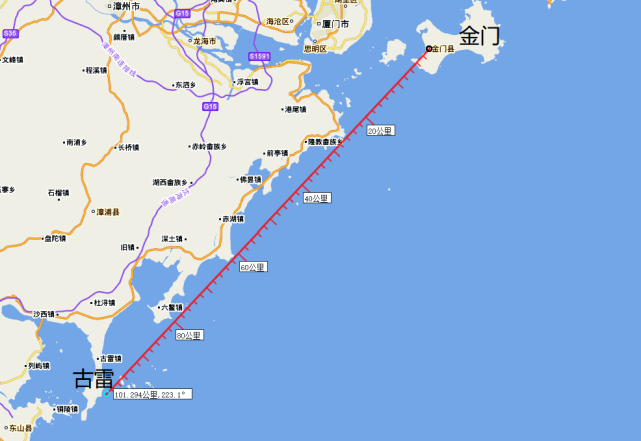 古雷半岛距离金门不足100公里