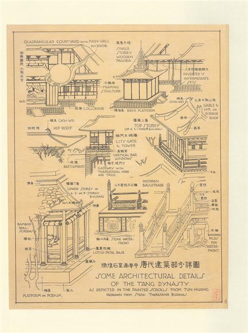 梁思成的古建筑手绘稿:当时没有cad,但精美程度却依旧