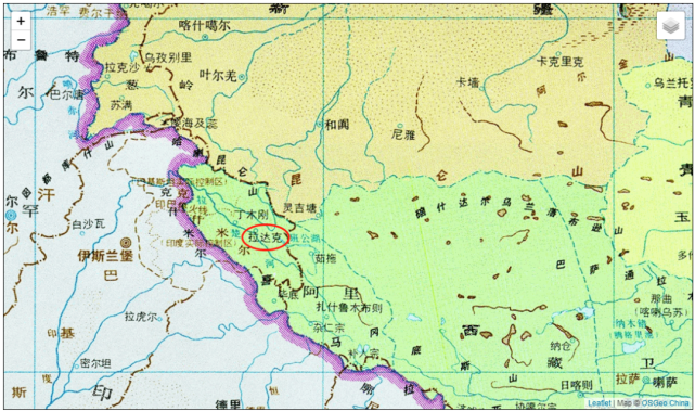 不仅有一部分班公错不在中国境内,而且整个拉达克都在中国地图上找不