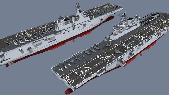 图片:网友设计的076型两栖攻击舰的概念图.