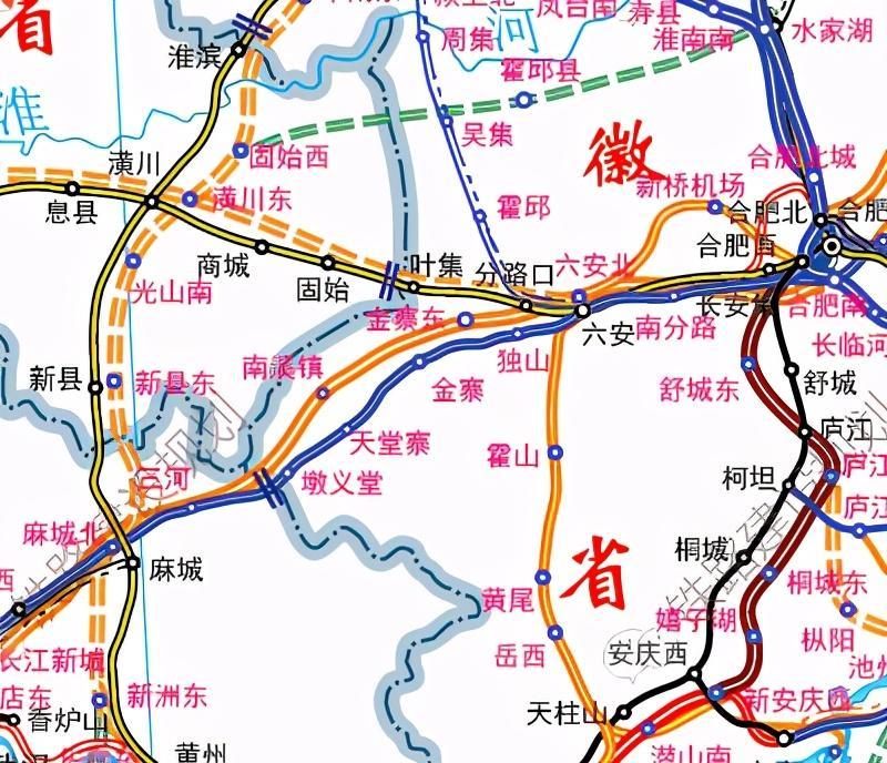 2020安徽最新版高铁规划图:新增十余条线路