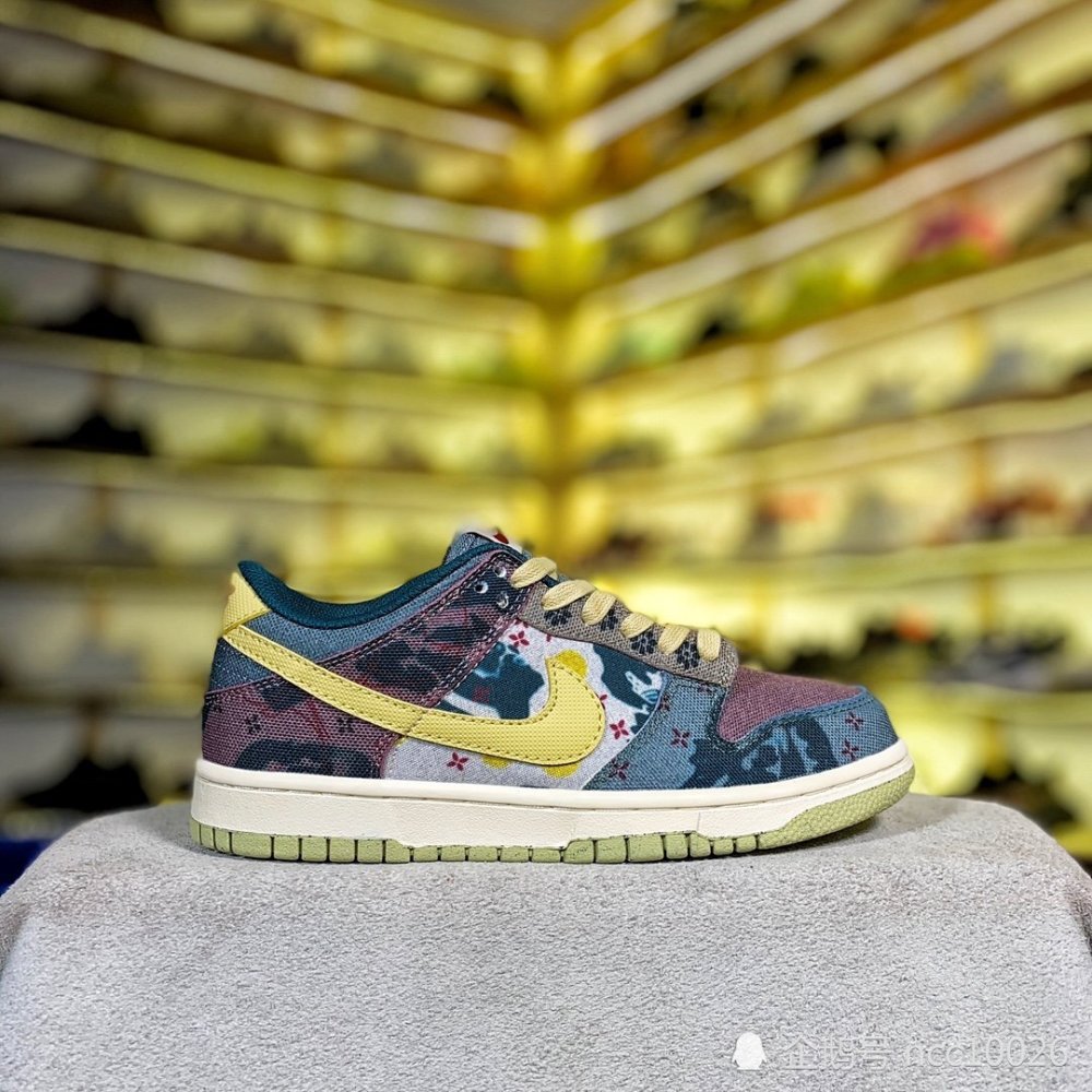 拼色扎染印花nike sb dunk柠檬 拼接 小腰果花