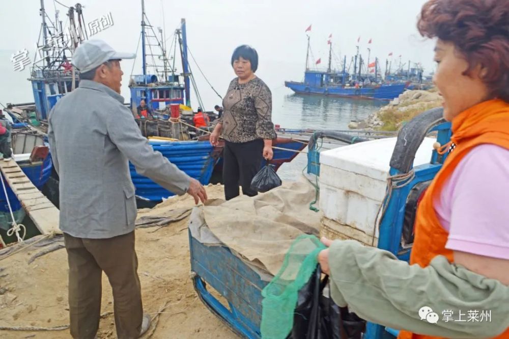 下午两点左右开始,朱旺港上的20多艘渔船陆续开始放回岸边.