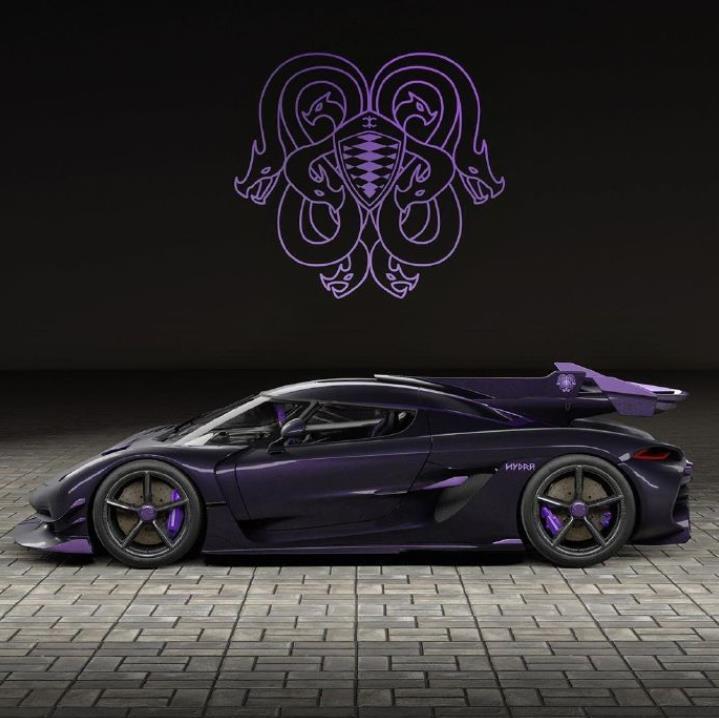 柯尼塞格发布定制jesko,起名"九头蛇",黑紫色暗黑车身