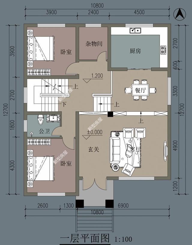 农村自建房,进深13米宽11米座北朝南怎么设计?