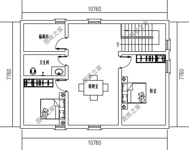 一层半别墅户型图