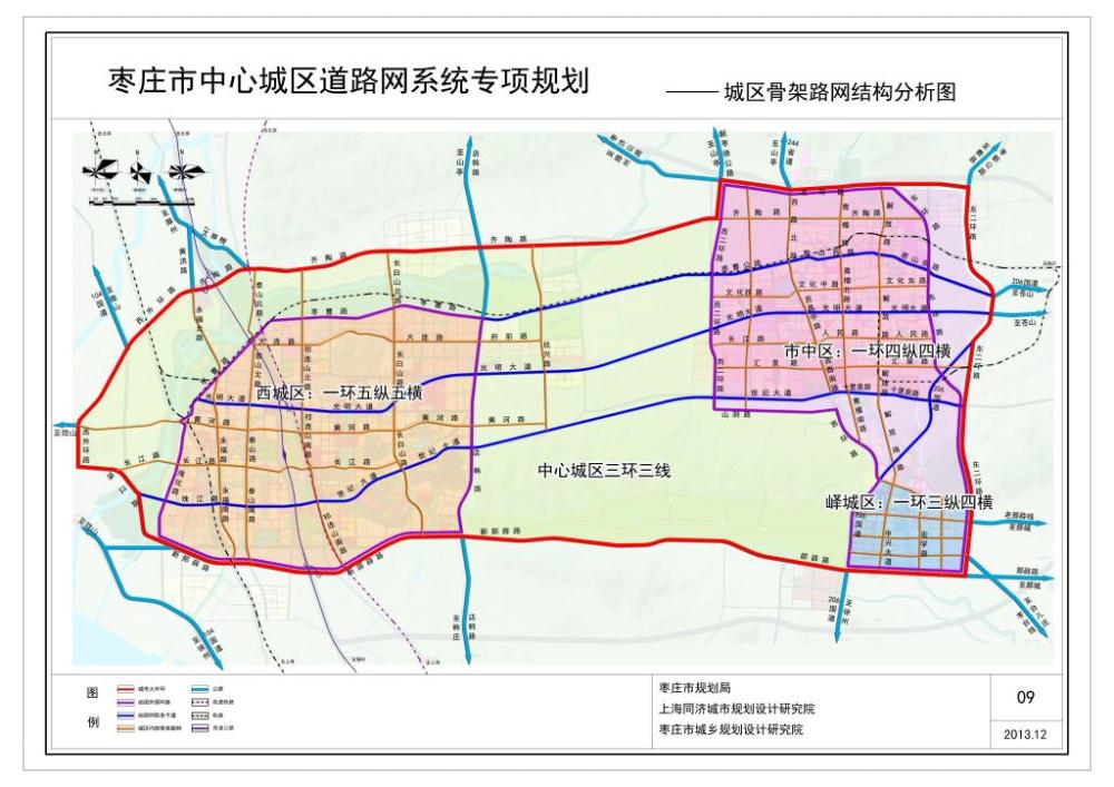枣庄市中心城区道路网规划,老城新城峄城薛城全都有,大三环