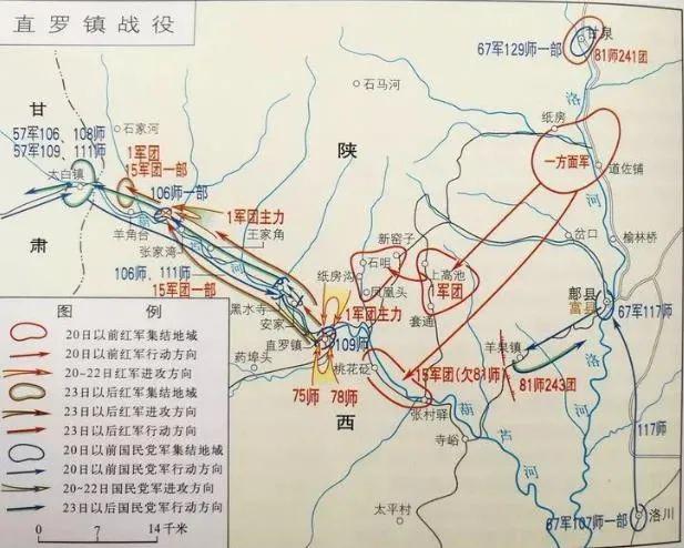 直罗镇战役示意图