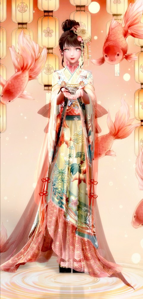 闪耀暖暖烟花祭,金鱼和服绝美,没有金鱼套照看烟花,盘点绝美和服