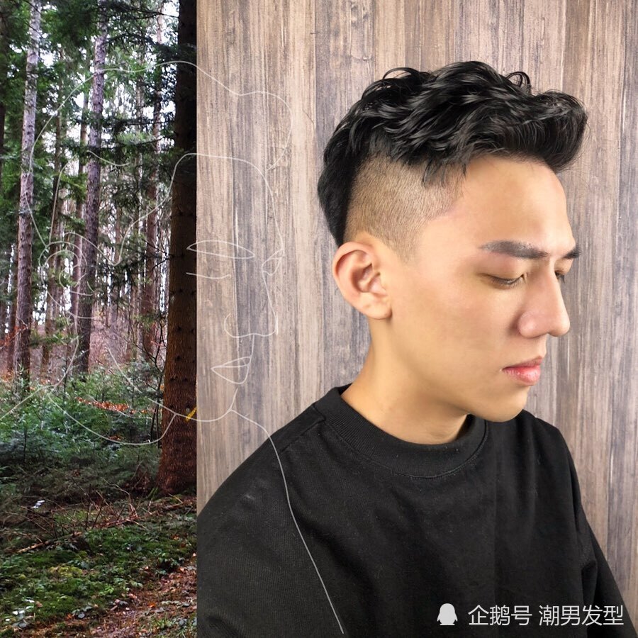 3,露额偏分发型