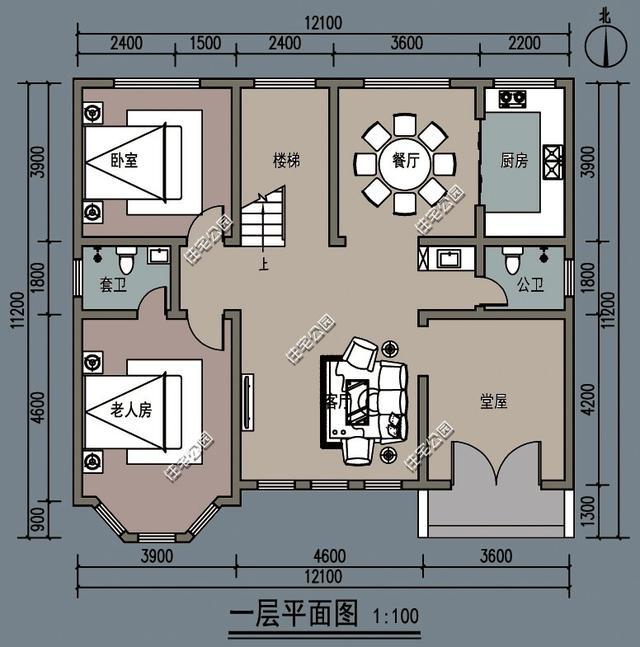 11米12米自建房设计图,宽11米长12米设计图纸 农村建别墅,宽12米长11米,怎么设计好?