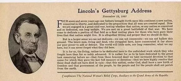 葛底斯堡演说(gettysburg address)是美国前总统林肯最著名的演说