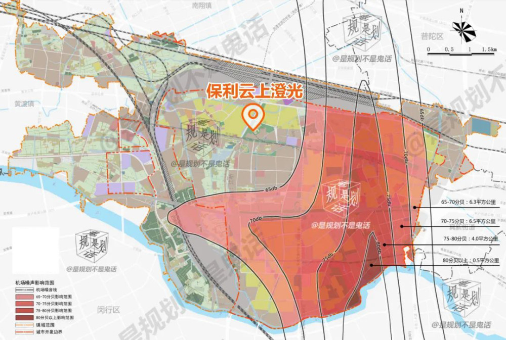 【虹桥机场噪音区影响范围 —江桥镇总体规划】