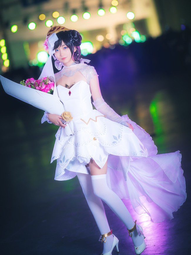 王者荣耀小乔纯白花嫁cosplay