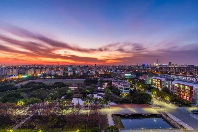 松江大学城夜景美图每一盏点亮的灯都有故事