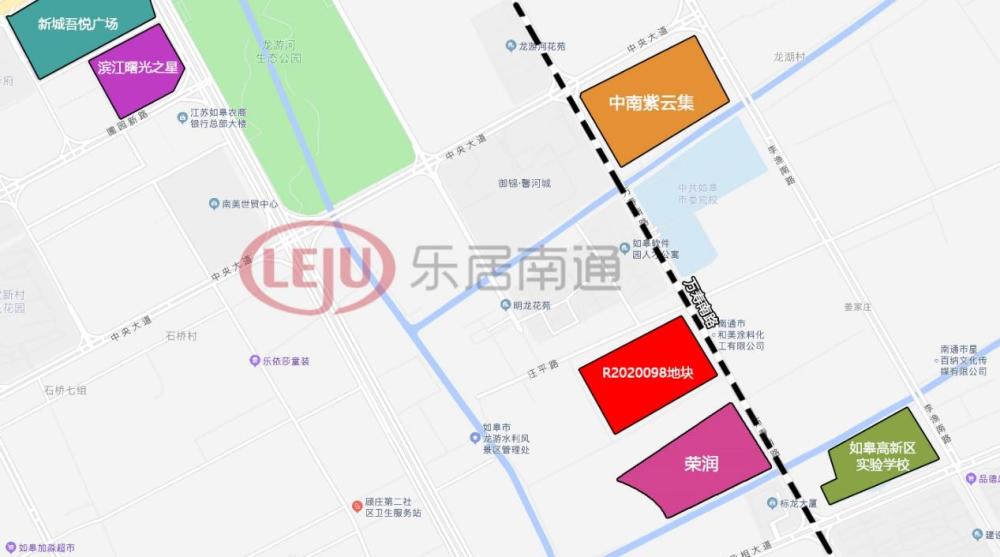 如皋市城南街道万寿南路以西,汪明路以南地段 出让面积:52685 规划