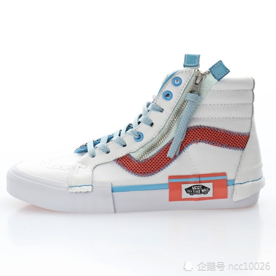 vans联名off white,vans联名offwhite vans sk8-hi reissue cap inside out"white/red/light blue"解构主义