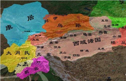 汉朝和唐朝的都护府都在这里.龟兹人口在西域是最多的