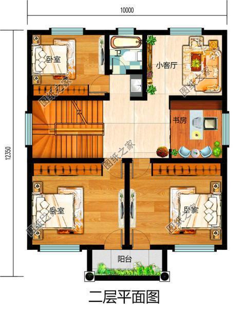 农村10x12米三层自建房设计图给你备好了,是土豪的点进来