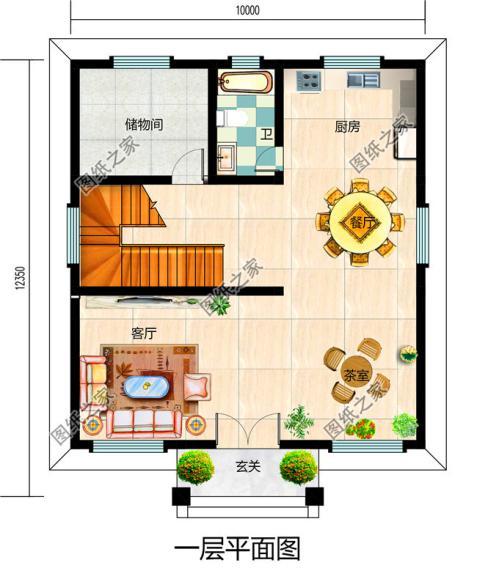 阳台; 三层户型:卧室,健身房,卫生间,露台; 户型二:三层自建房设计