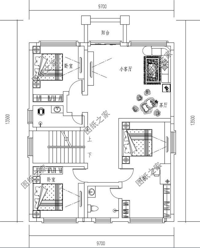 三层户型:卧室(带卫生间),卧室x3,卫生间,阳台 户型三:农村自建房
