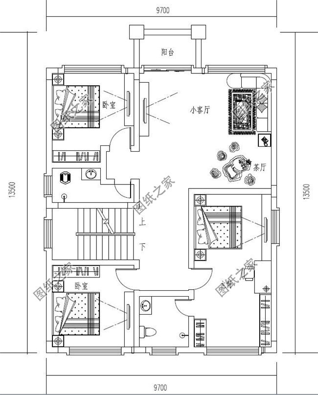 农村10x12米三层自建房设计图给你备好了,是土豪的点进来