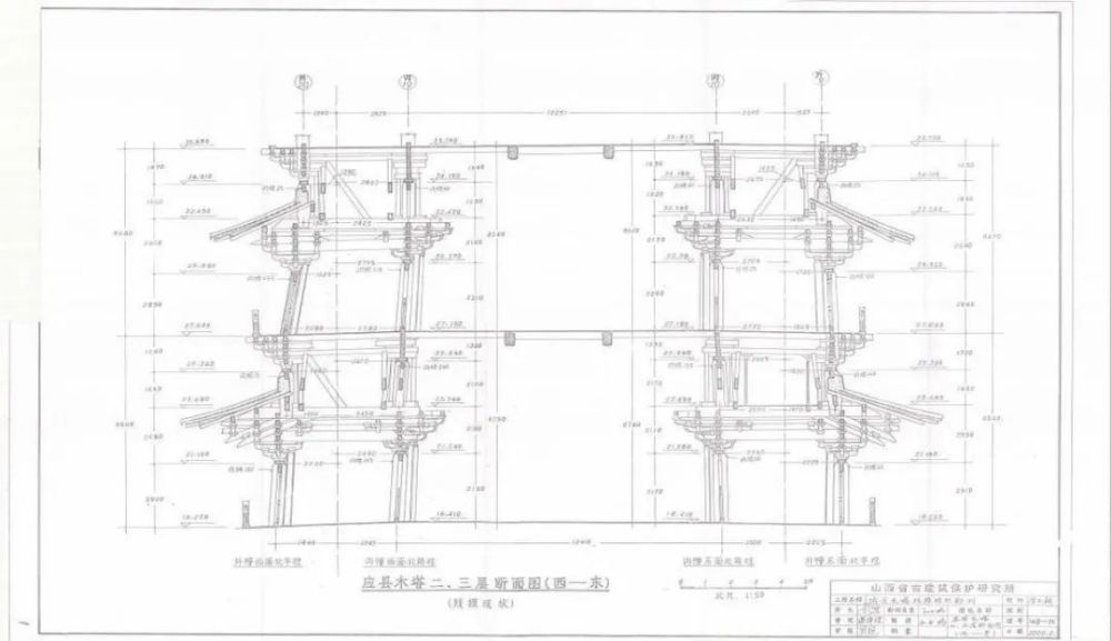 上部三层整体抬升,大修调正二层倾斜柱梁框架后再将上部三层整体落回