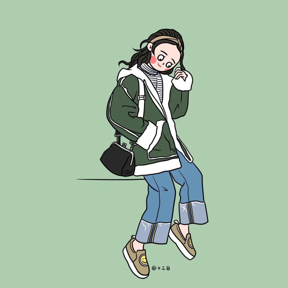 头像男生女生日常穿搭秋冬穿搭十三白原创特辑手绘头像