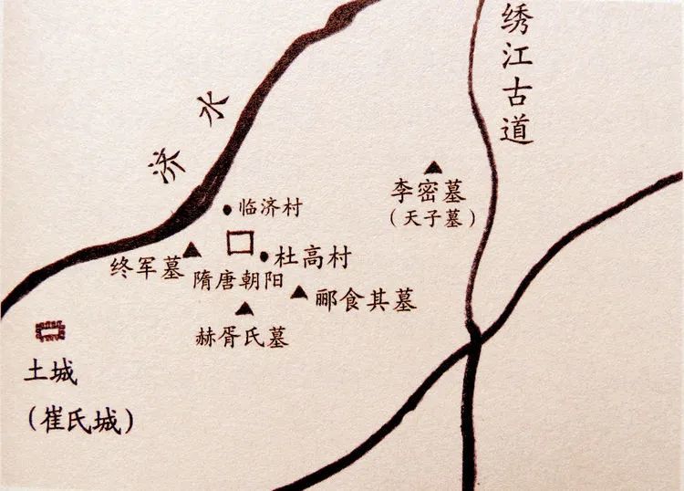 北眺黄河临济村及周边古迹甚多,民间传说:临济北有闻韶台,南有终军墓