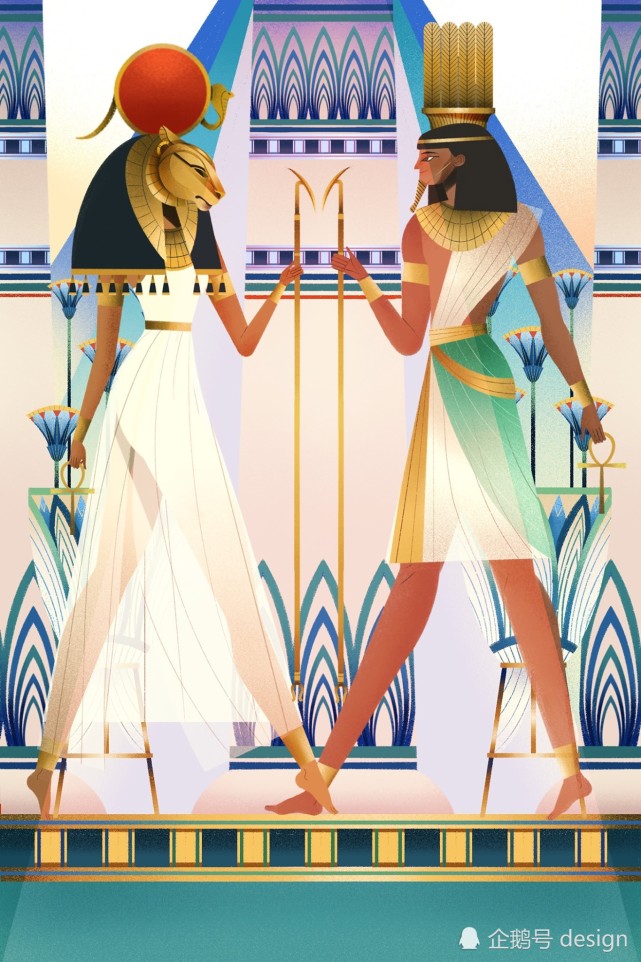 明媚迷人的古埃及神话集插画设计 via:meel tamphanon