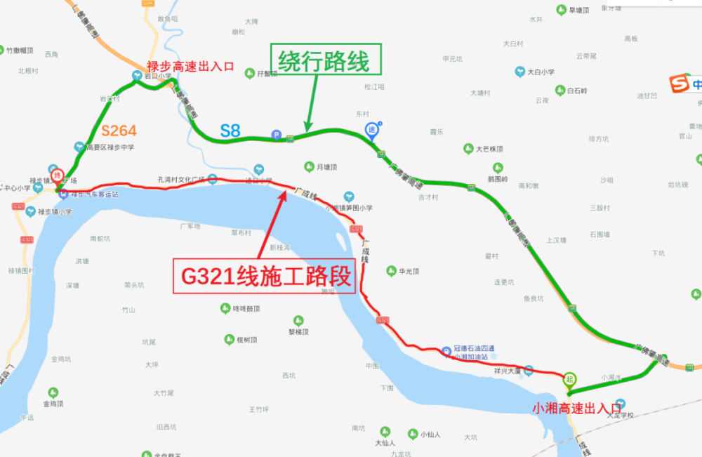 注意绕行!321国道肇庆这个路段将实行半幅封闭施工