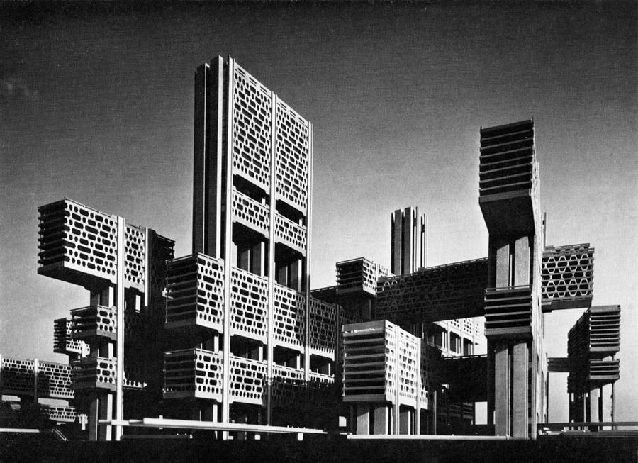 meuron在金华建筑公园里的粗野主义雕塑(2007年