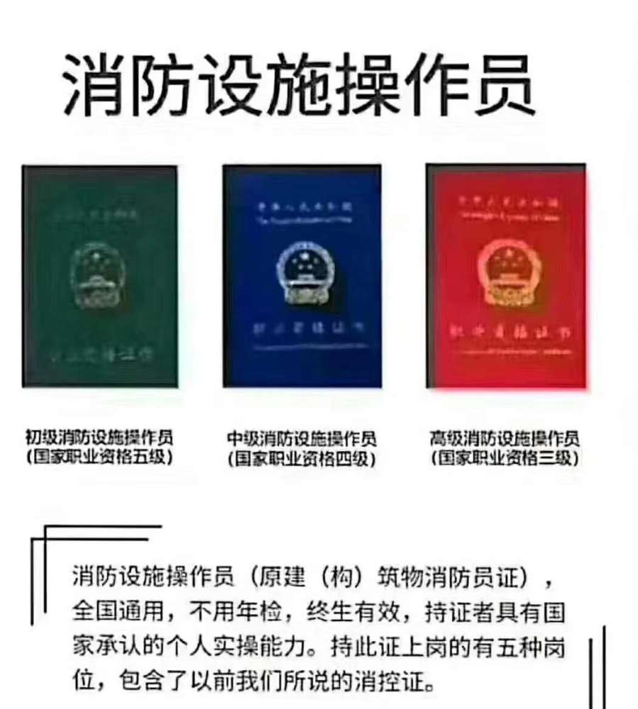 高级消防设施操作员证书的价值和现状