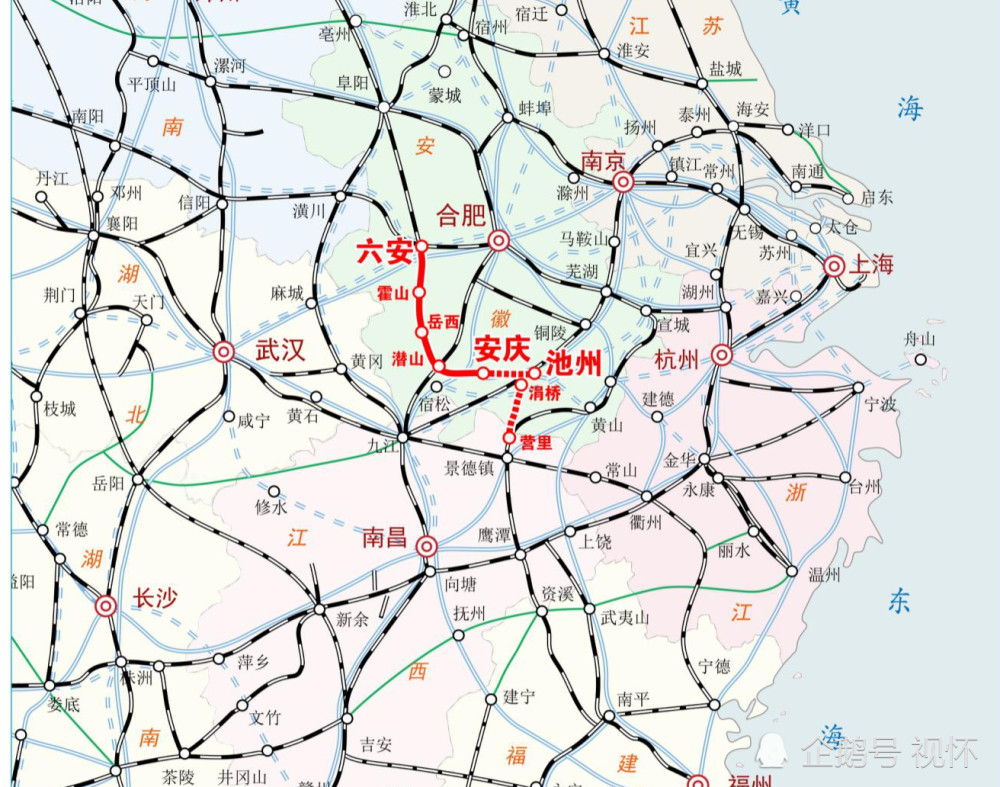 发布,预示着六安景铁路的六安至安庆段可行性研究报告即将批复,项目有