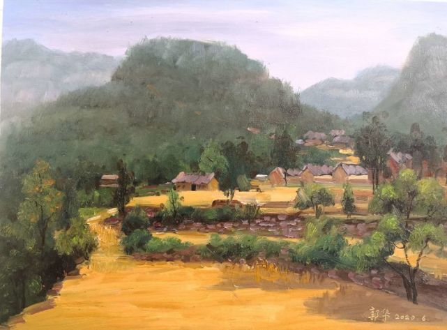 油画|脱贫攻坚决胜小康 女画家郭华美丽乡村油画作品